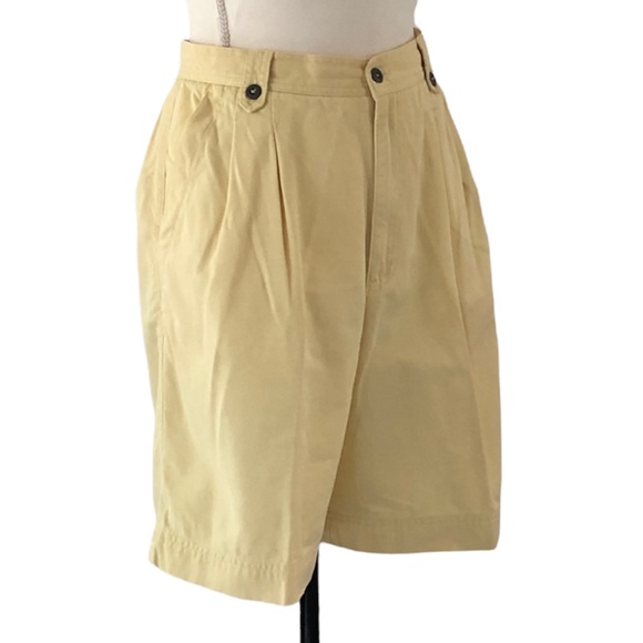 Liz Claiborne Vintage Yellow Pleated Front High Waisted Shorts Size 10 - Picture 3 of 10